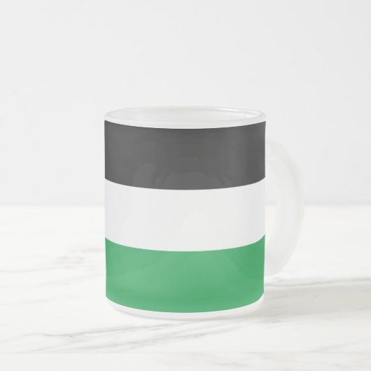 Mattierte kleine Tasse aus Glas mit palästinensisc (VorderseiteRechts)