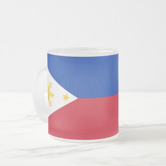 Mattierte kleine Tasse aus Glas mit philippinische (Vorderseite Links)