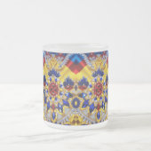 Mattierte kleine Tasse aus Glas mit rumänischen Fa (Mittel)