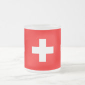 Mattierte kleine Tasse aus Glas mit Schweizer Flag (Mittel)