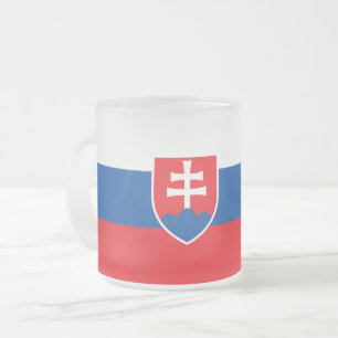 Mattierte kleine Tasse aus Glas mit slowakischer F