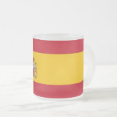 Mattierte kleine Tasse aus Glas mit spanischer Fla (VorderseiteRechts)