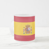 Mattierte kleine Tasse aus Glas mit spanischer Fla