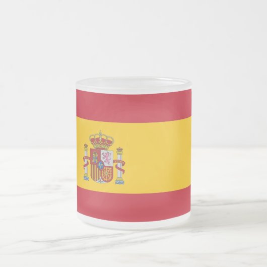 Mattierte kleine Tasse aus Glas mit spanischer Fla (Mittel)