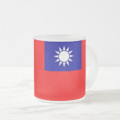 Mattierte kleine Tasse aus Glas mit taiwanischer F (VorderseiteRechts)