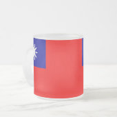 Mattierte kleine Tasse aus Glas mit taiwanischer F (Vorderseite Links)