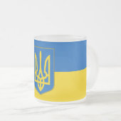 Mattierte kleine Tasse aus Glas mit ukrainischer F (VorderseiteRechts)