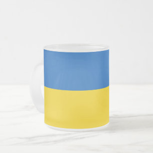 Mattierte kleine Tasse aus Glas mit ukrainischer F