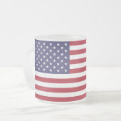 Mattierte kleine Tasse aus Glas mit US-Flagge (Vorderseite Links)