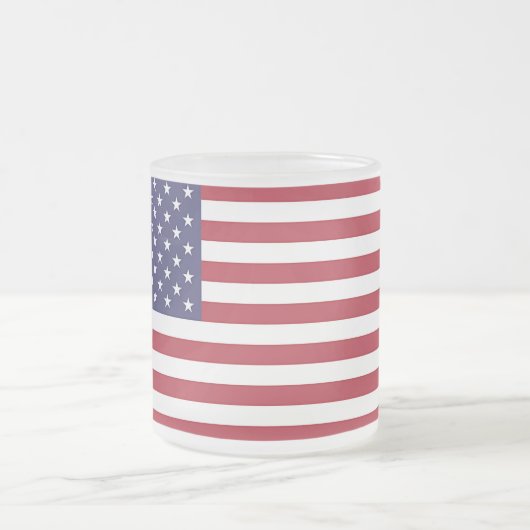 Mattierte kleine Tasse aus Glas mit US-Flagge (Mittel)