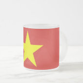 Mattierte kleine Tasse aus Glas mit vietnamischer  (VorderseiteRechts)
