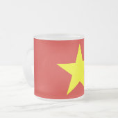Mattierte kleine Tasse aus Glas mit vietnamischer  (Vorderseite Links)