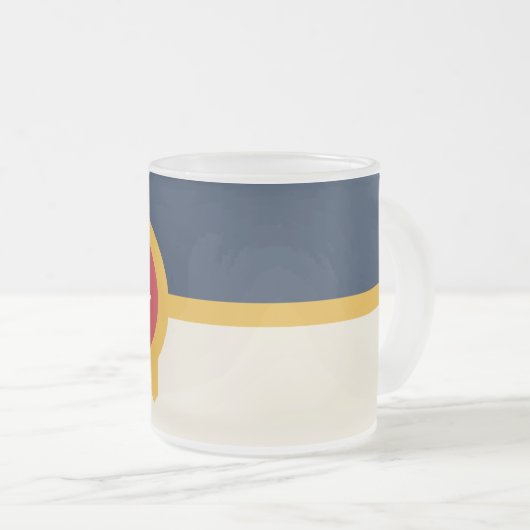 Mattierte kleine Tasse aus Glas, Tulsa, Oklahoma (VorderseiteRechts)