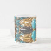 Mattierte kleine Tasse mit Bahamas-Farben (Vorderseite Links)