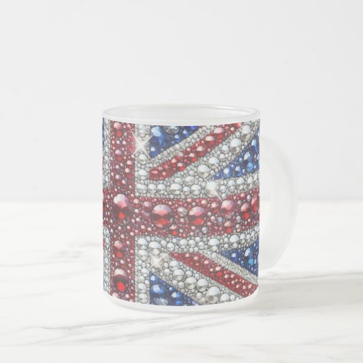 Mattierte kleine Tasse mit Britischen Farben (VorderseiteRechts)