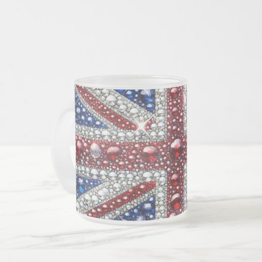Mattierte kleine Tasse mit Britischen Farben (Vorderseite Links)