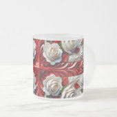 Mattierte kleine Tasse mit englischen Rose Design (VorderseiteRechts)