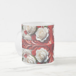 Mattierte kleine Tasse mit englischen Rose Design