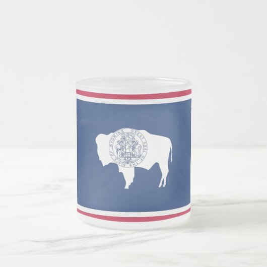 Mattierte kleine Tasse mit Fahne Wyoming (Mittel)