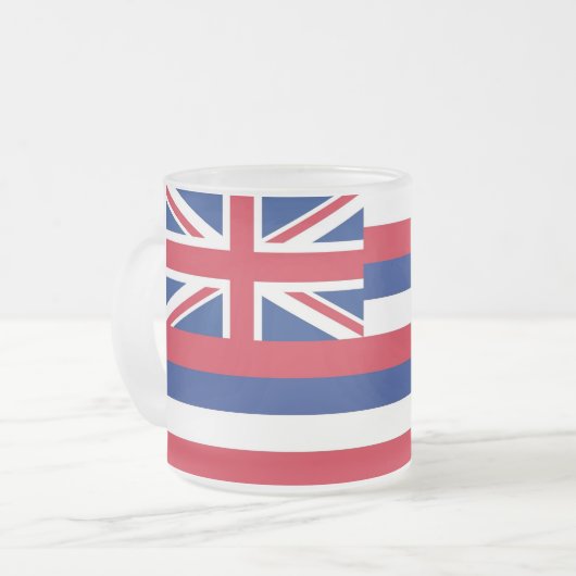Mattierte kleine Tasse mit Hawaii-Flagge (Vorderseite Links)