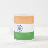 Mattierte kleine Tasse mit indischer Flagge (Vorderseite Links)
