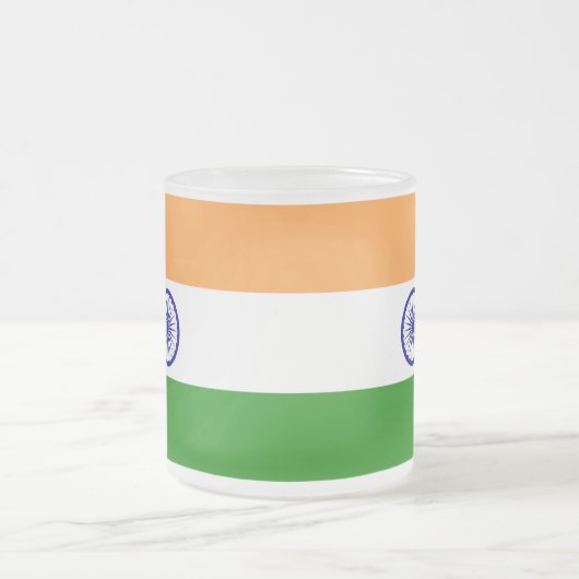 Mattierte kleine Tasse mit indischer Flagge (Mittel)