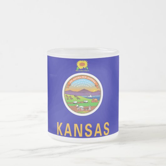 Mattierte kleine Tasse mit Kansas-Fahne (Mittel)