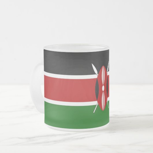 Mattierte kleine Tasse mit kenianischer Flagge (Vorderseite Links)