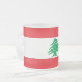 Mattierte kleine Tasse mit libanesischer Flagge (Vorderseite Links)