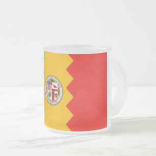 Mattierte kleine Tasse mit Los Angeles-Fahne