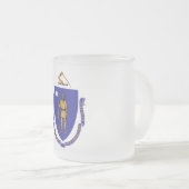 Mattierte kleine Tasse mit Massachusetts-Fahne (VorderseiteRechts)