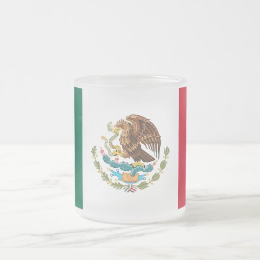 Mattierte kleine Tasse mit mexikanischer Flagge (Mittel)