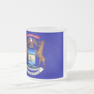 Mattierte kleine Tasse mit Michigan-Fahne