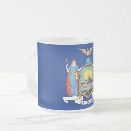 Mattierte kleine Tasse mit New Yorker Flagge (Vorderseite Links)