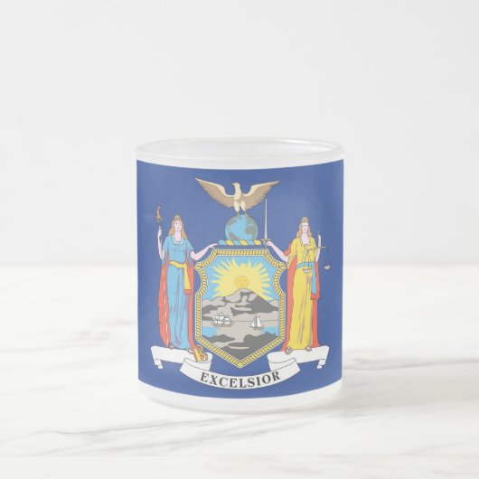 Mattierte kleine Tasse mit New Yorker Flagge (Mittel)