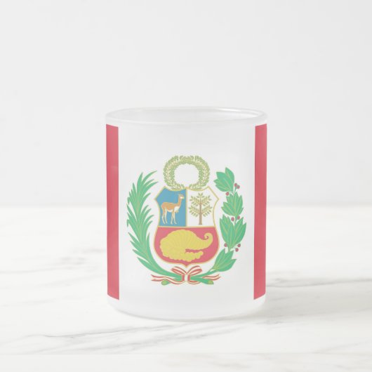 Mattierte kleine Tasse mit Peru-Fahne (Mittel)