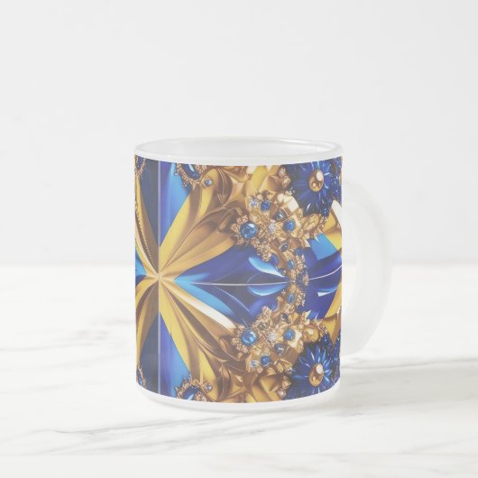 Mattierte kleine Tasse mit Schweden Colors (VorderseiteRechts)