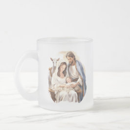 Mattierte Krippe aus Glas Jesus Tasse