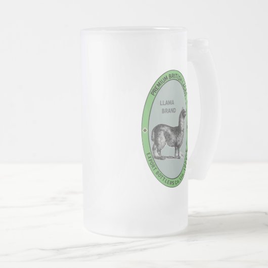 Mattierte Lama-Bier-Tasse Mattglas Bierglas (VorderseiteRechts)
