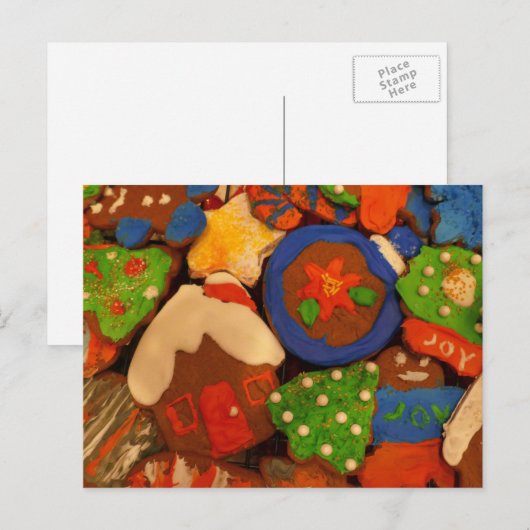 Mattierte Lebkuchen Postkarte (Vorne/Hinten)