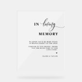 Mattierte Liebesgedächtnisse Acrylschild (Vorderseite)