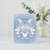 Mattierte Mairy Tale Blue Save the Date Postkarte (Stehend Vorderseite)