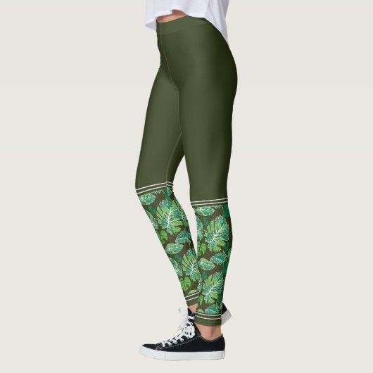 Mattierte Monstera-Leggings Leggings (Links)