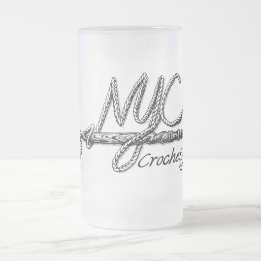 Mattierte NYC Crochet Guild-Tasse Mattglas Bierglas (Mittel)