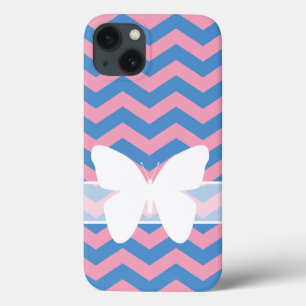 Mattierte Orchid-Chevronen mit Schmetterling Case-Mate iPhone Hülle