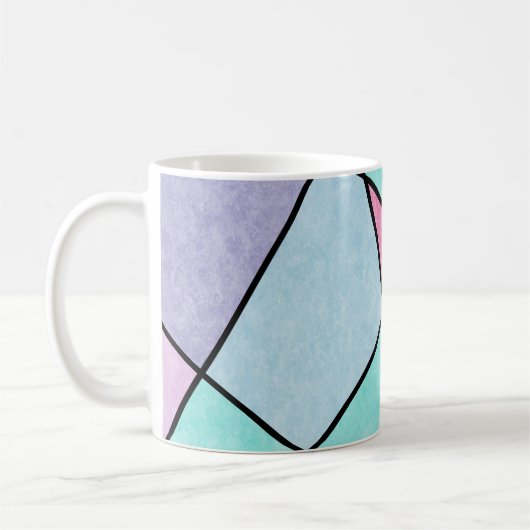 Mattierte Pastellfarben Abstrakt Geometric Kaffeetasse (Links)