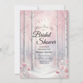 Mattierte Petalen im Winter-Wald-Brautparty Einladung (Vorderseite)