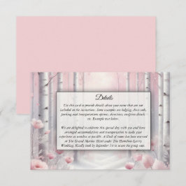 Mattierte Petals bei einer Winterwoodlandhochzeit Begleitkarte