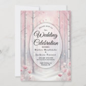 Mattierte Petals bei einer Winterwoodlandhochzeit Einladung (Vorderseite)