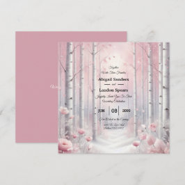 Mattierte Petals bei einer Winterwoodlandhochzeit Einladung